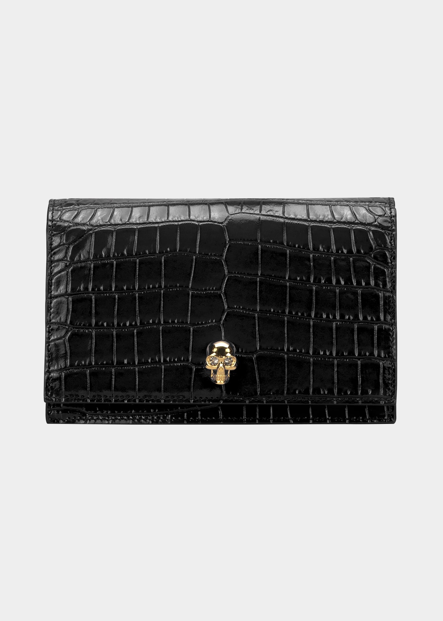 Mini Mock-Croc Crossbody Bag with Small Skull - 1