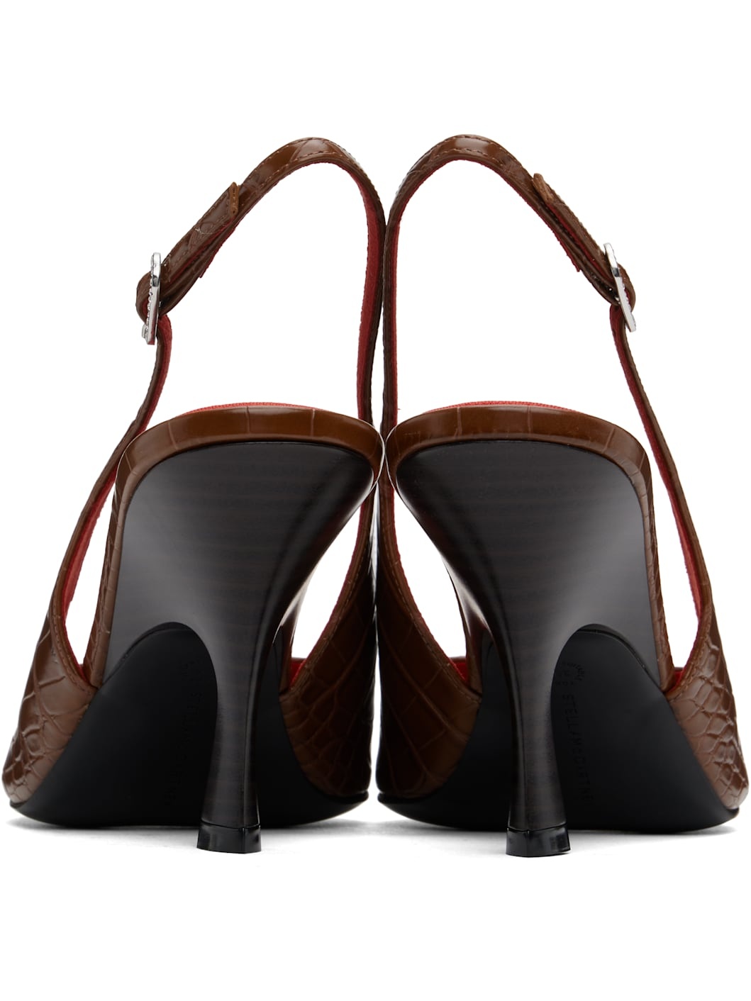 Brown Elsa Pointed Toe Slingback Heels - 2