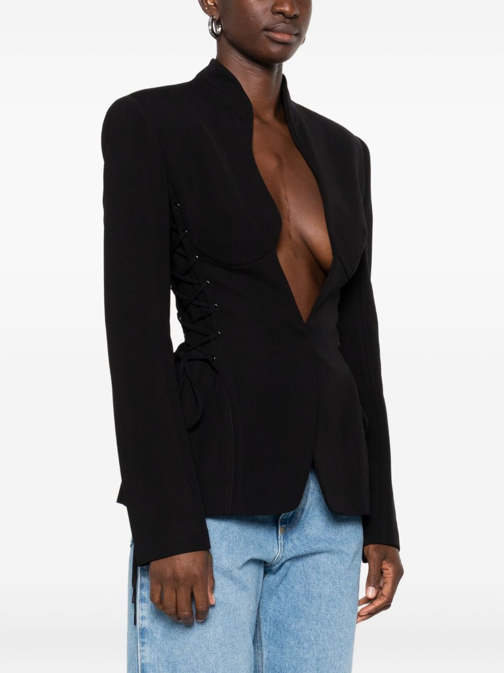 sculptural lace-up jacket - 3