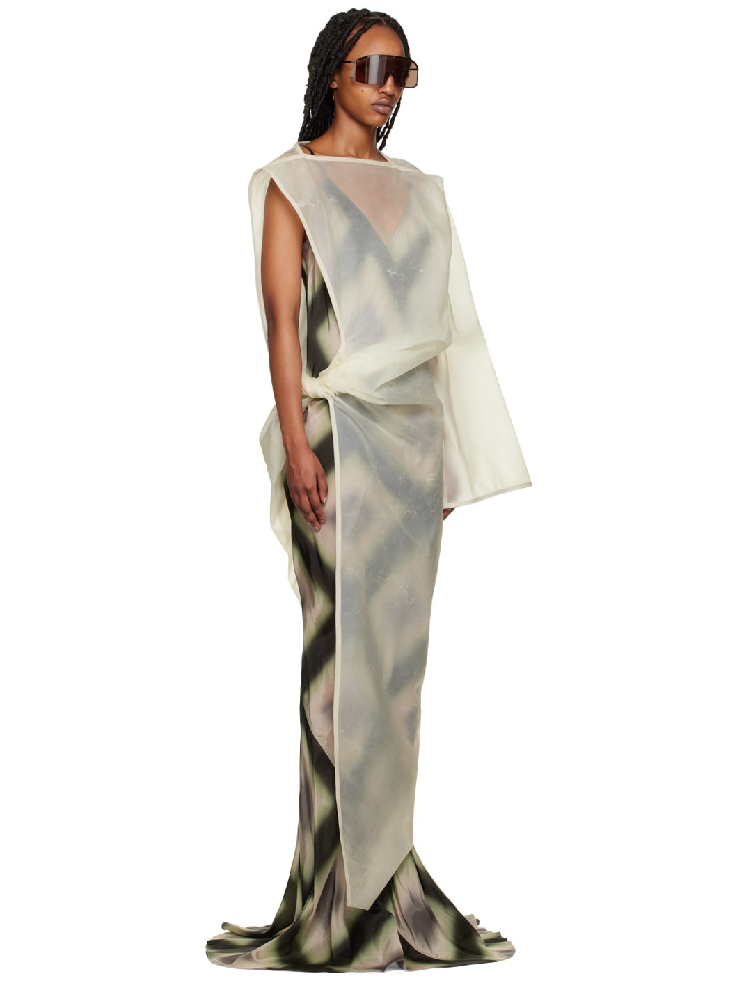 Beige Edfu Leather Maxi Dress - 2