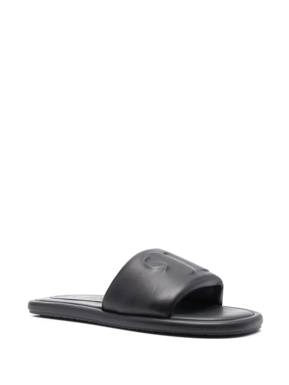 logo-embossed leather sandals - 2