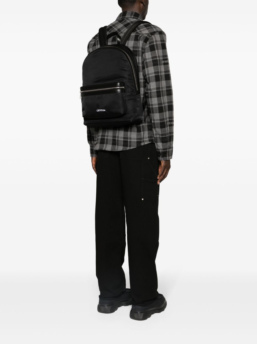 embroidered-logo backpack - 2