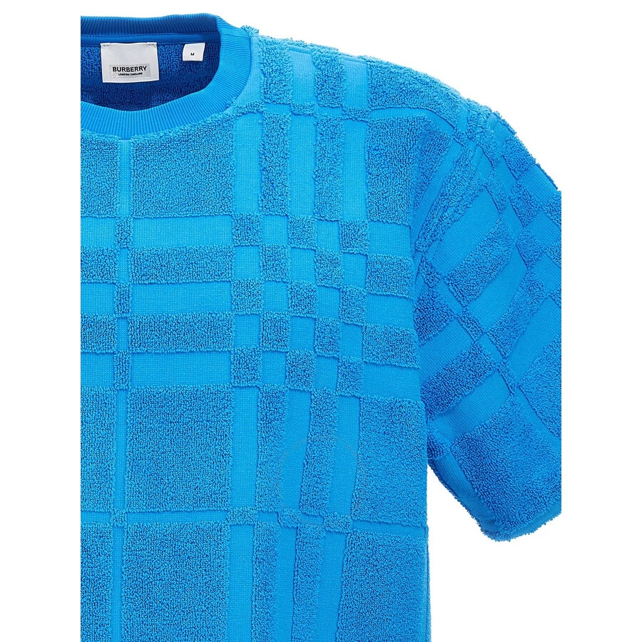 【関税&送料込】Burberry Cerulean Blue Cotton T-Shirt Burberry Turquoise Cotton T-Shirt - Light Blue - Men | 8093597