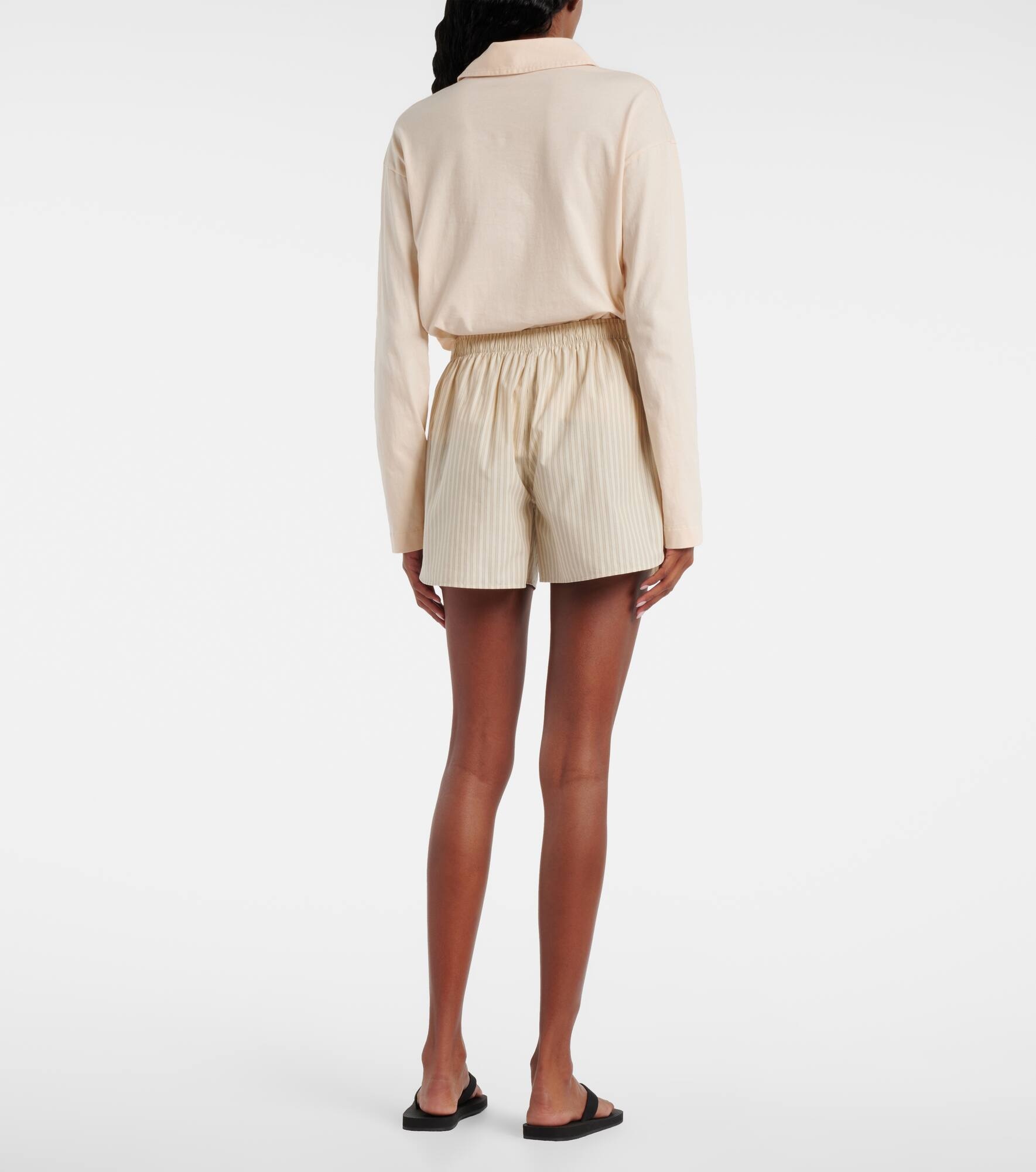 Nicasia striped cotton poplin shorts - 3