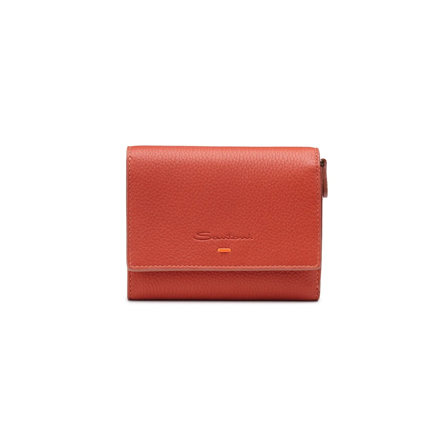 Orange tumbled leather wallet - 1
