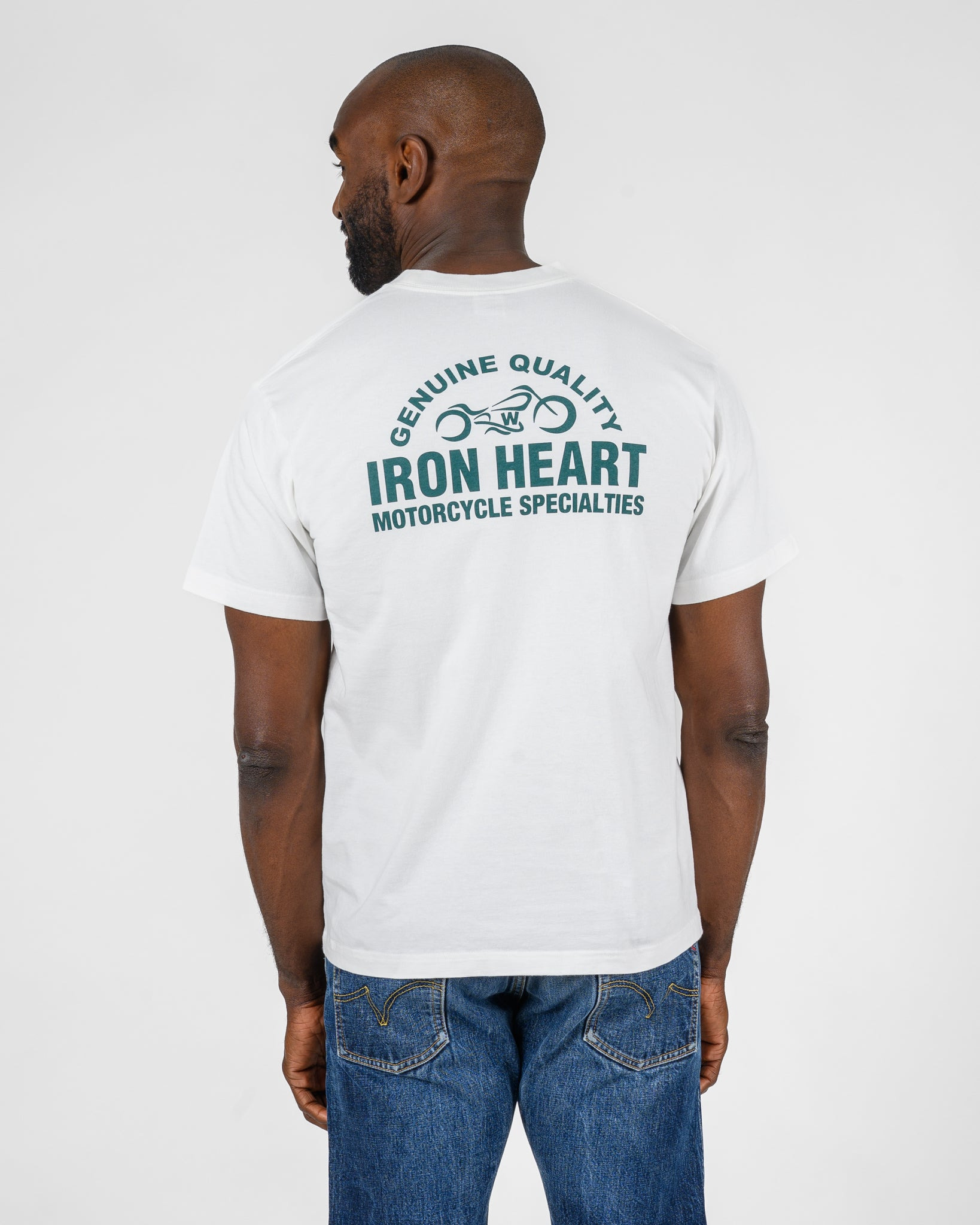 7.5OZ PRINTED LOOPWHEEL CREW NECK T-SHIRT - WHITE - 2