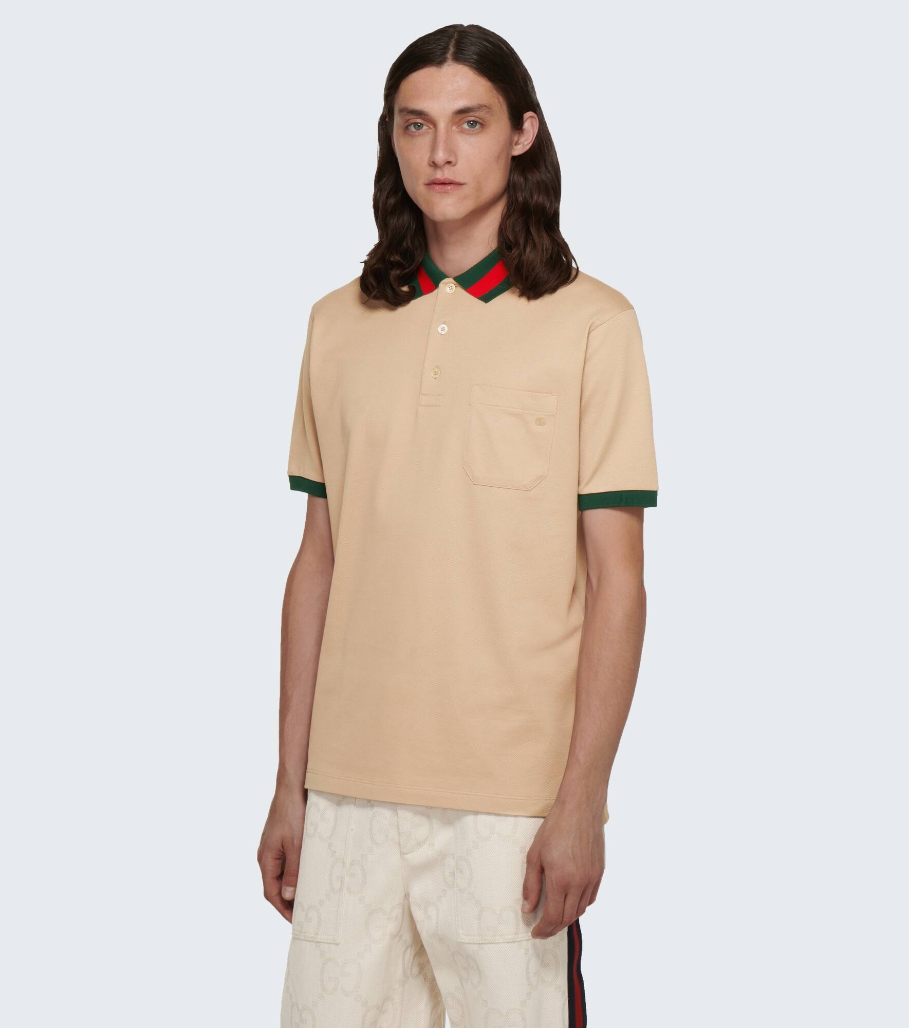 Web-collar piqué polo shirt - 3