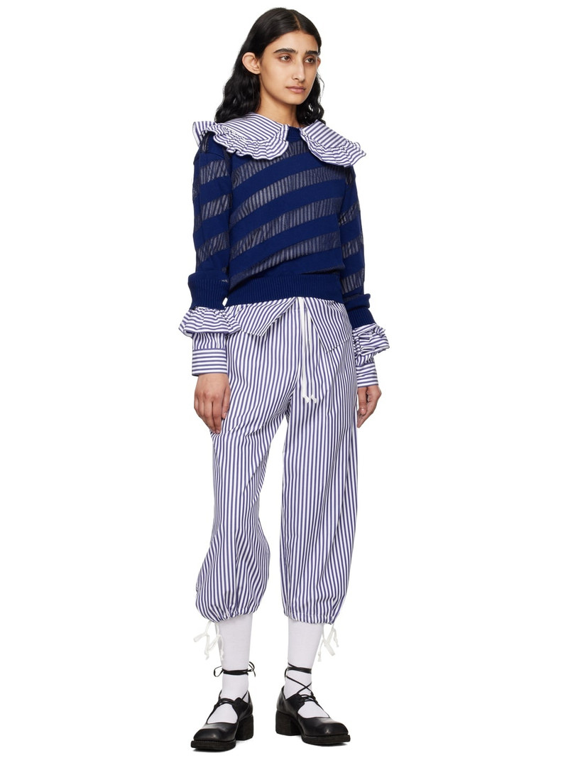 Comme des Garçons GIRL Navy & White Striped Trousers outlook