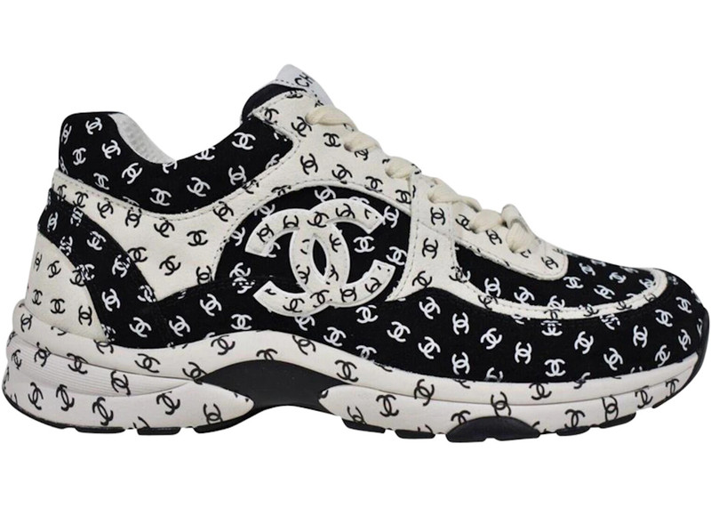 Chanel Suede Trainer Printed CC Black (Women's) 1
