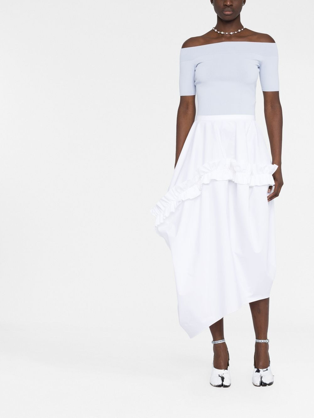 ruffle-detail asymmetric skirt - 2