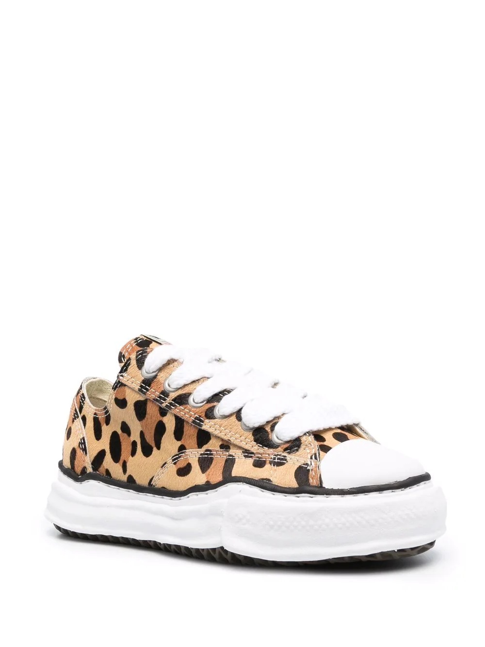 leopard-print lace-up sneakers - 2