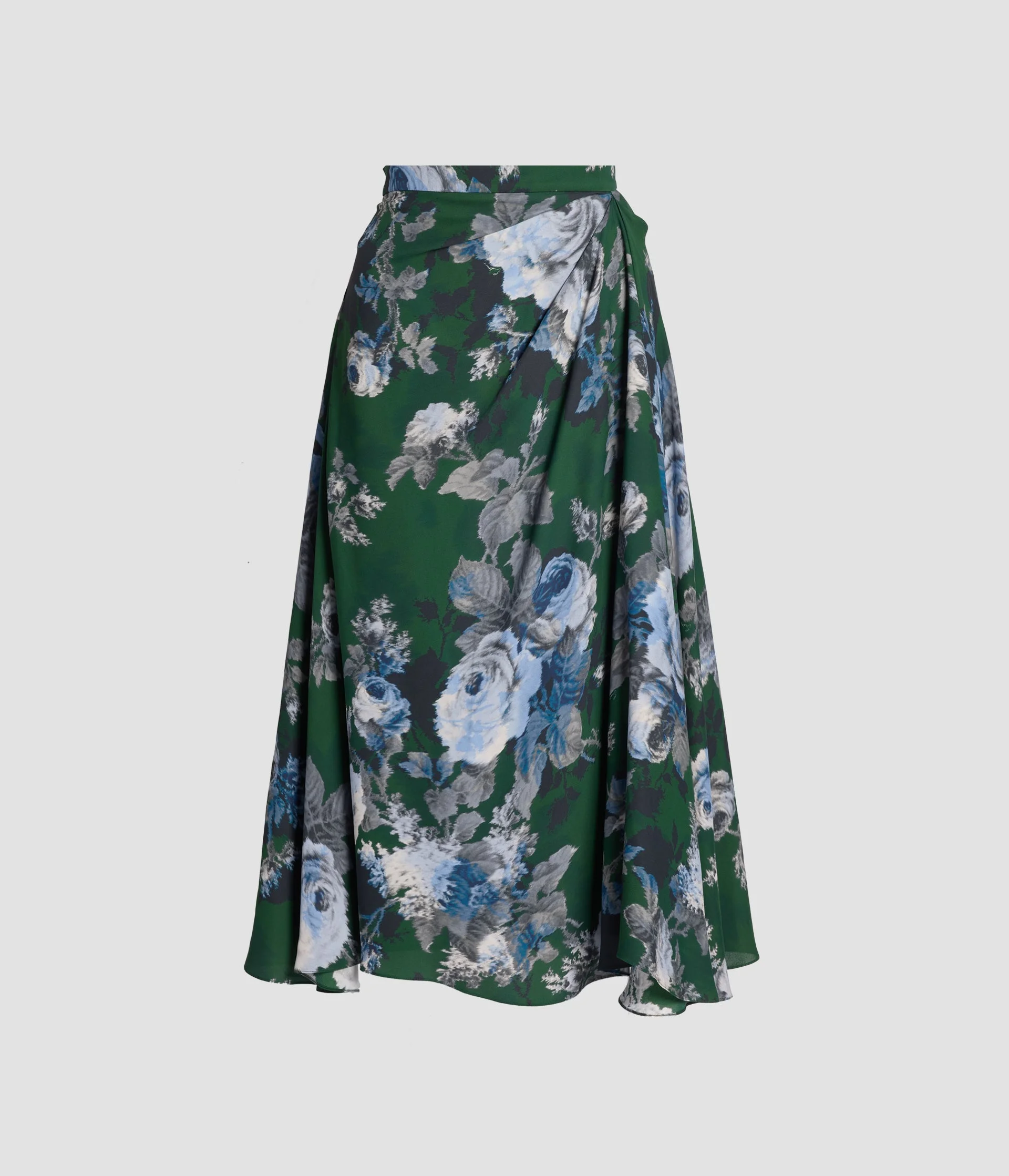 FLORAL CREPE DRAPED SKIRT - 1