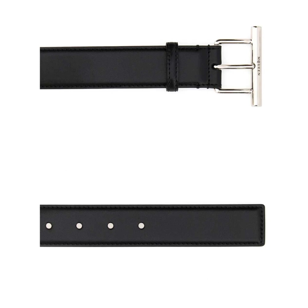 ベルト Alexander Mcqueen Black leather belt $595 Alexander McQueen Men's Black Leather Belt 110/44