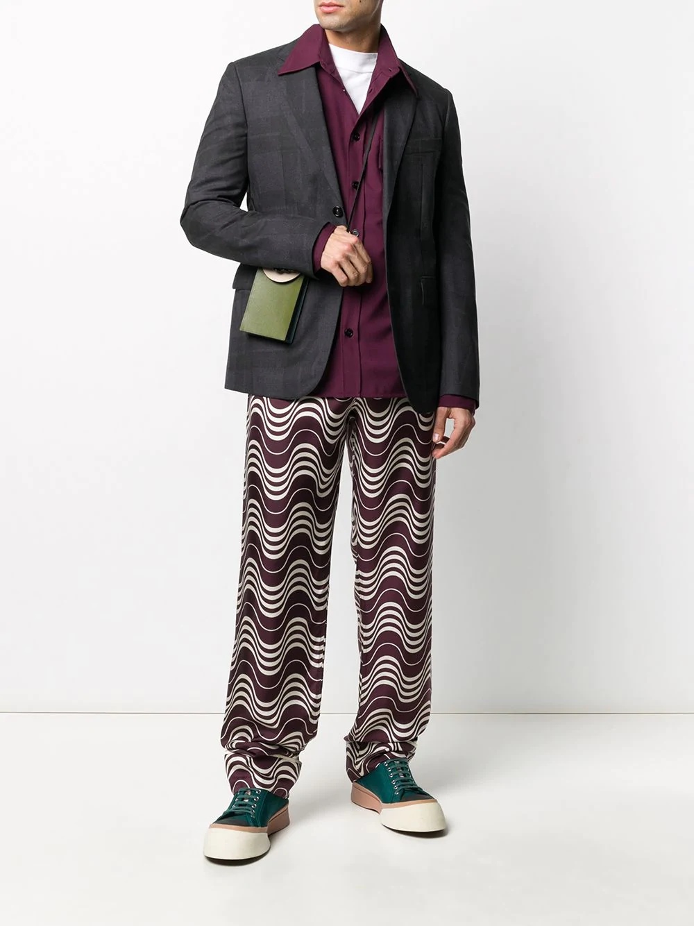 swirly print trousers - 2