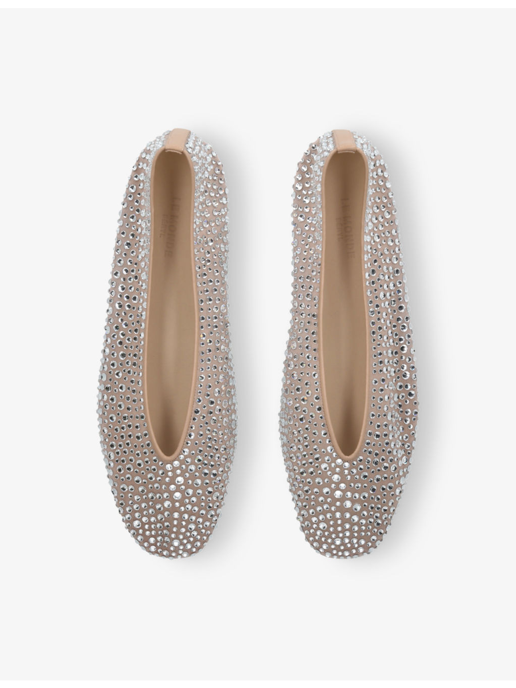 Luna Rhinestone-Embellished Mesh Ballet Flats - 2