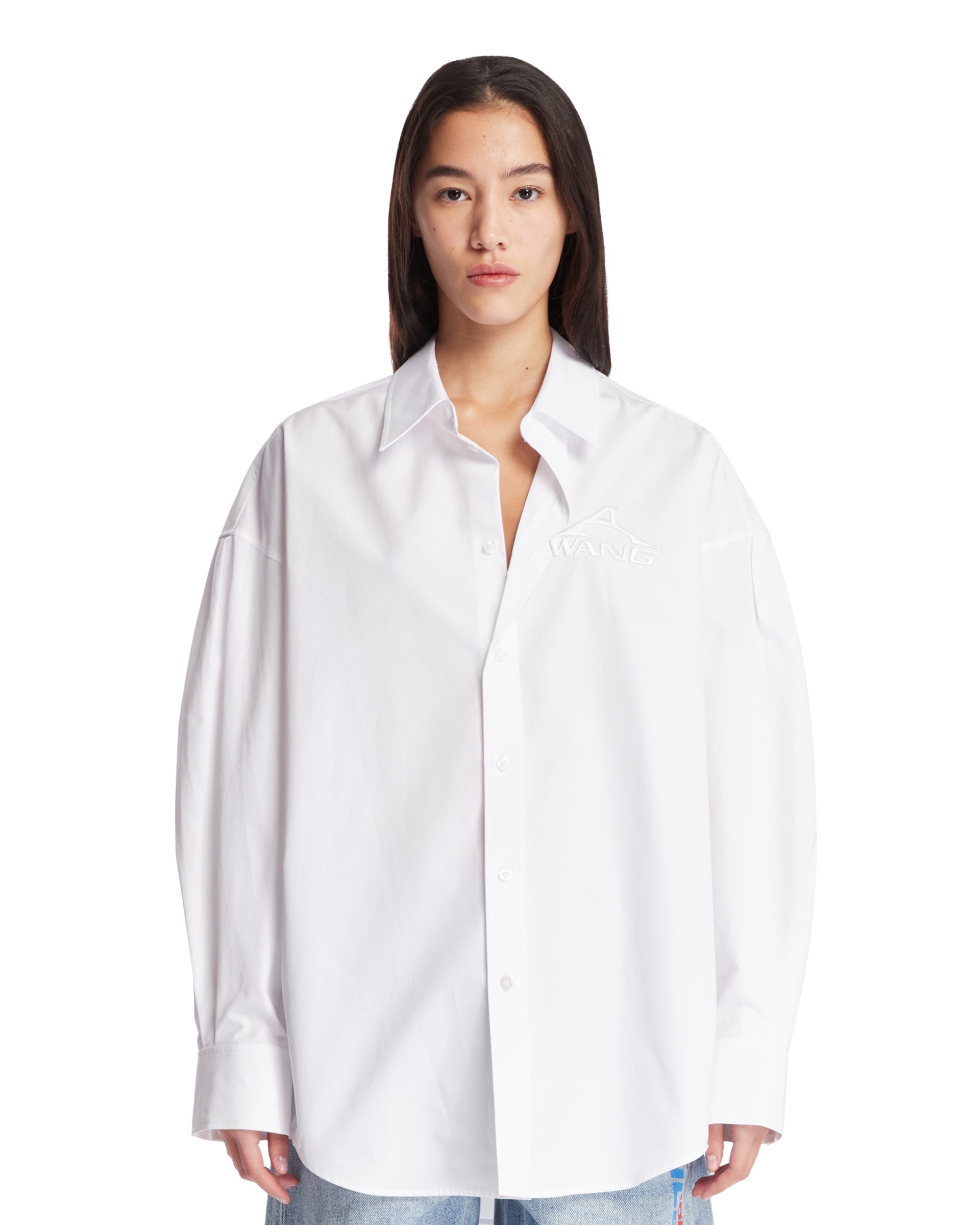 Tシャツ・カットソー Alexander Wang OVERSIZED SHIRT W/ GRAPHIC EMBROIDERY Alexander Wang Alexander Wang Oversized Shirt W/ Graphic