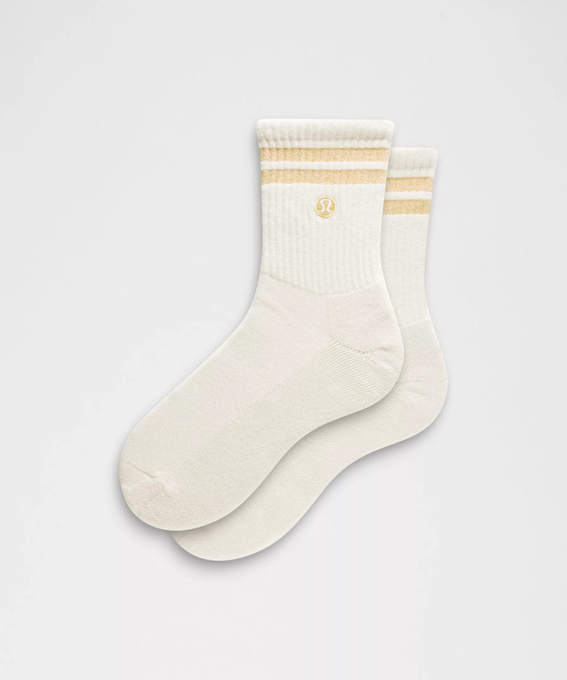 Unisex Daily Essential Quarter Socks *Metallic Stripe 1