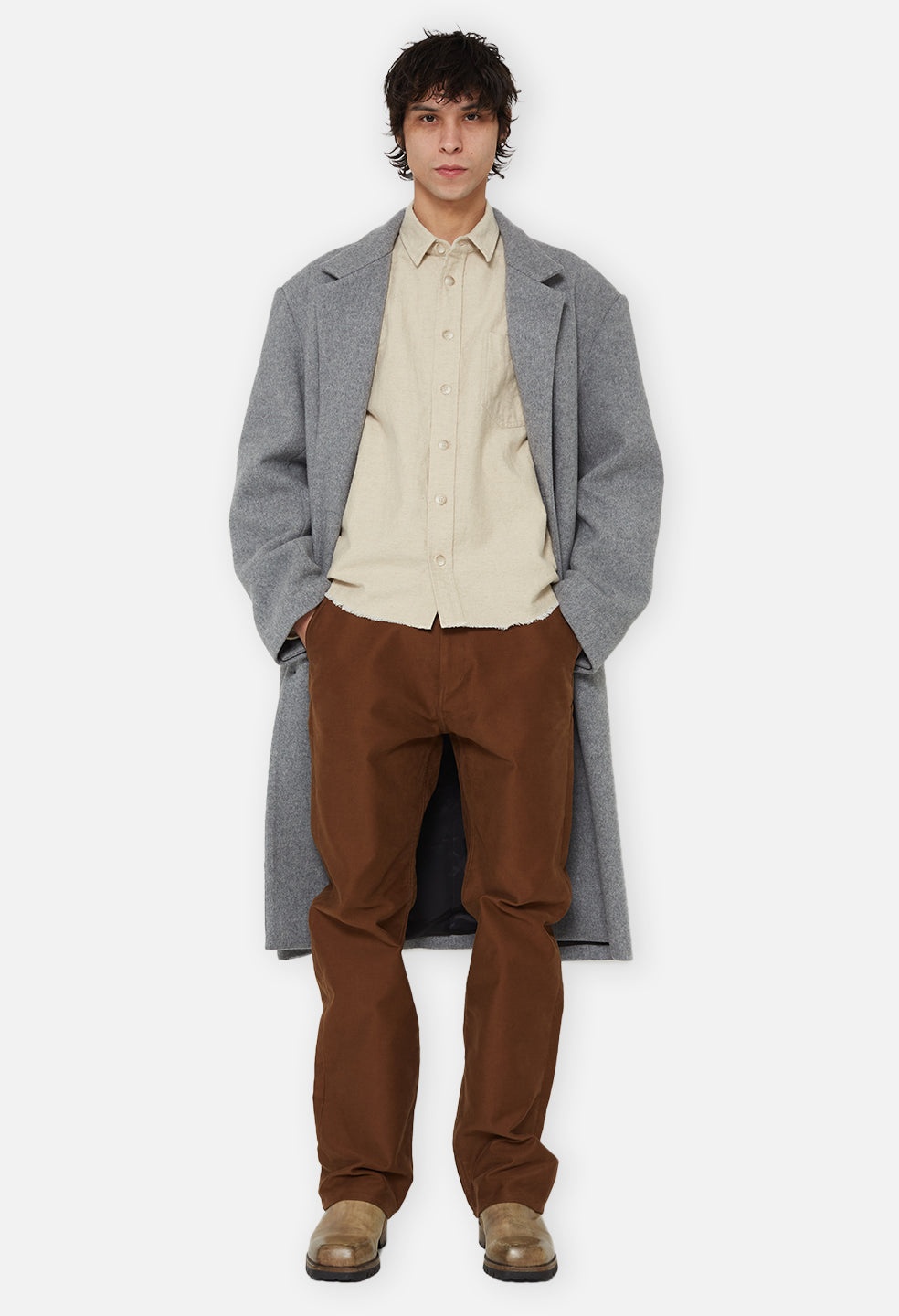 BRUSHED WOOL OVERCOAT - 2