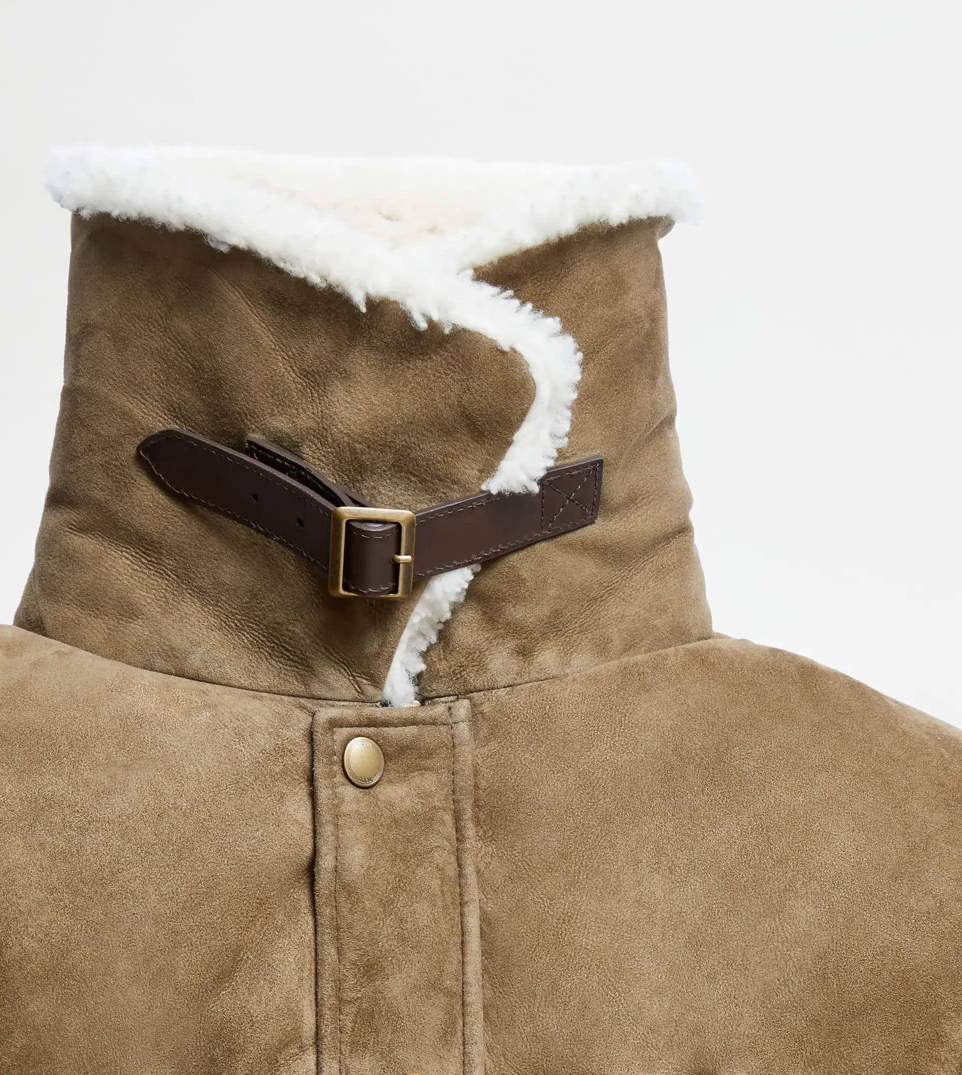 DOWN JACKET WITH SUEDE INSERTS - BROWN - 3