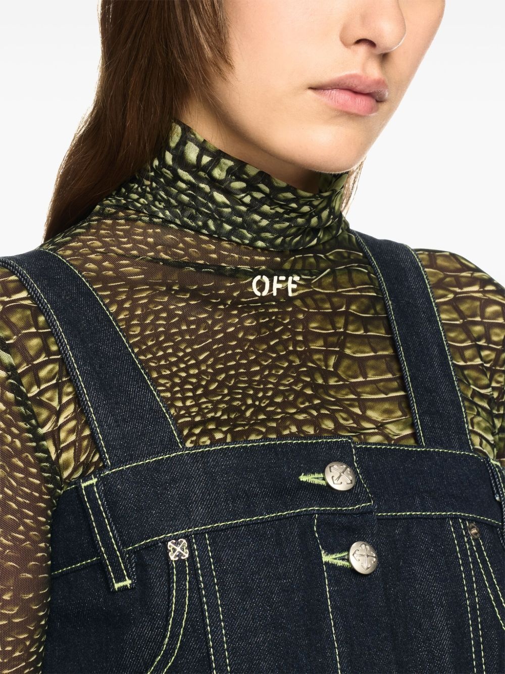 corset-style denim top - 5