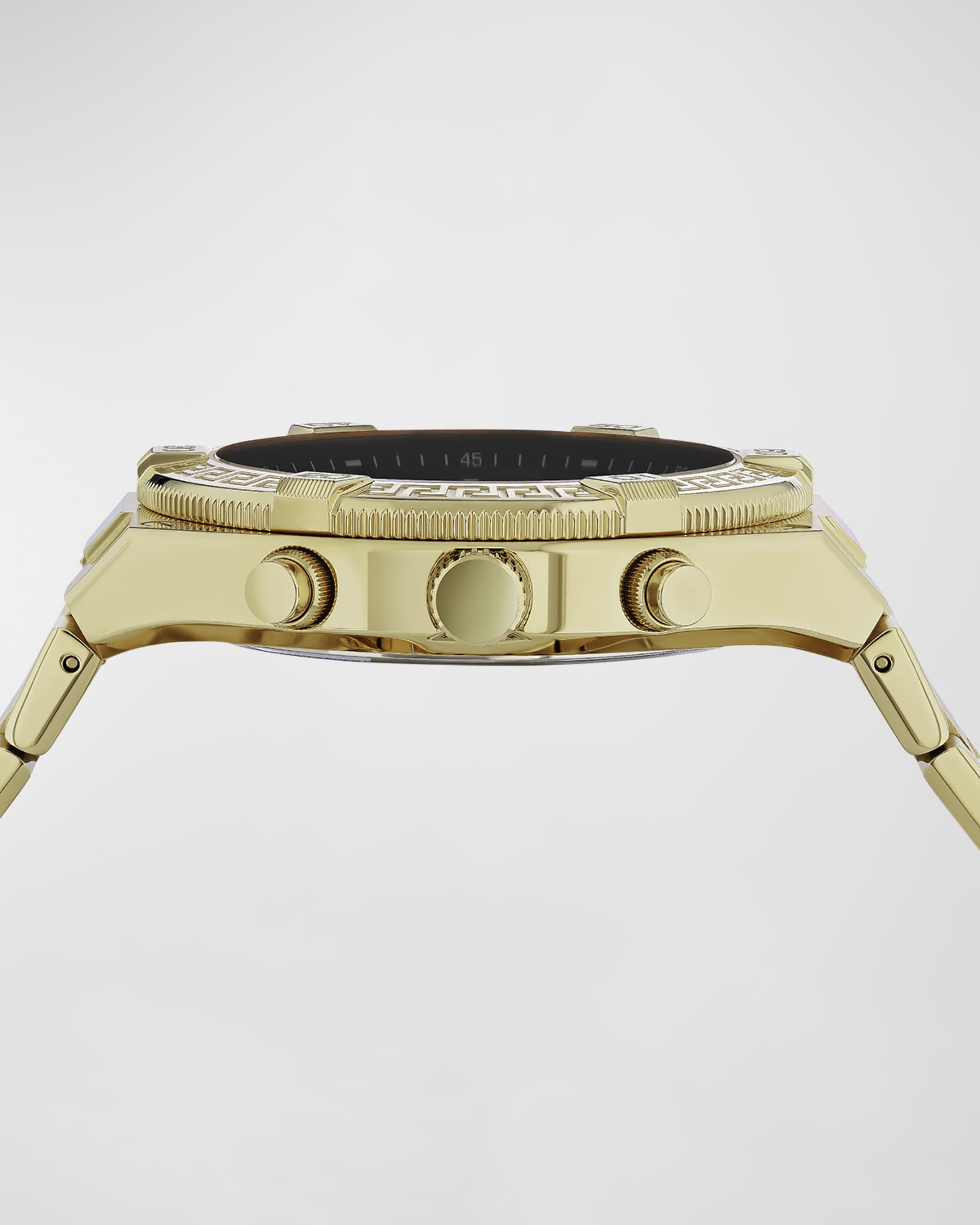 Men's V-Sporty Greca IP Yellow Gold Bracelet Watch, 46mm - 3