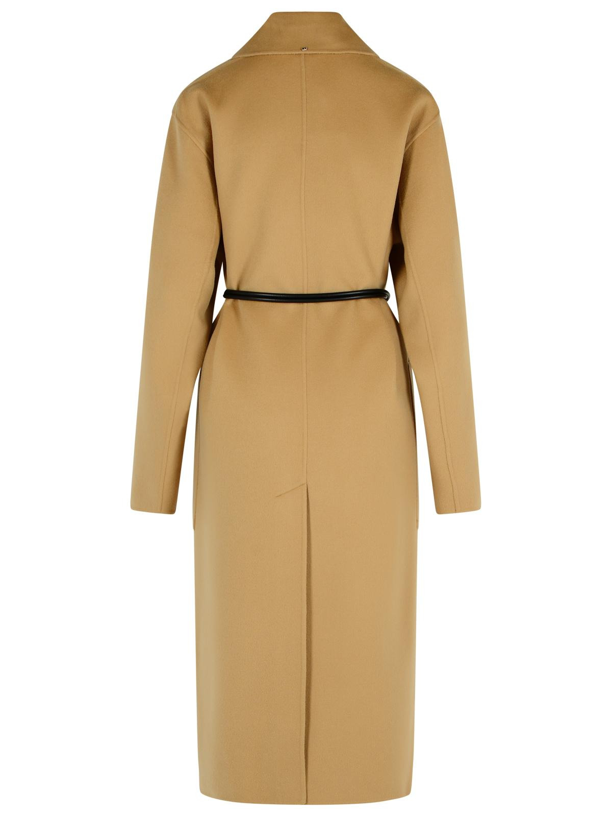 Sportmax Abate' Camel Virgin Wool Robe Coat Women - 3
