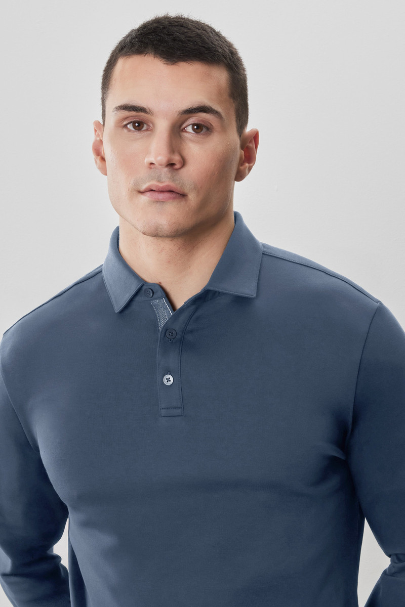 The Barakett Long Sleeve Herringbone Polo 2