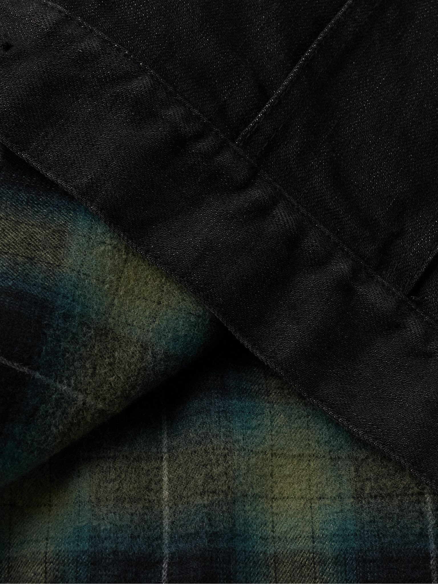 Joret Corduroy-Trimmed Denim Jacket Black - 4