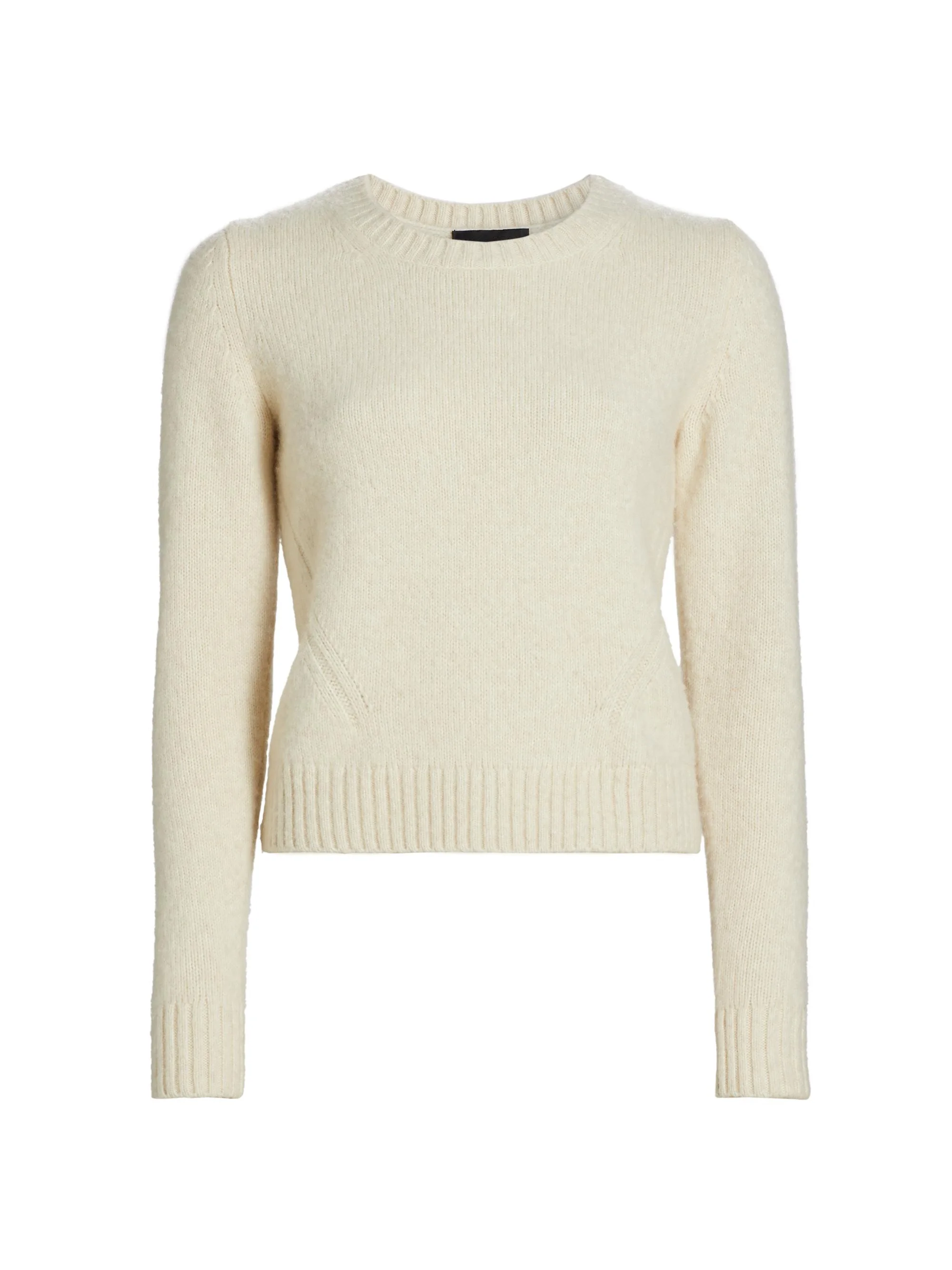 Women's Gwendolyn Merino Wool Crewneck Sweater - Light Oat Melange - 1