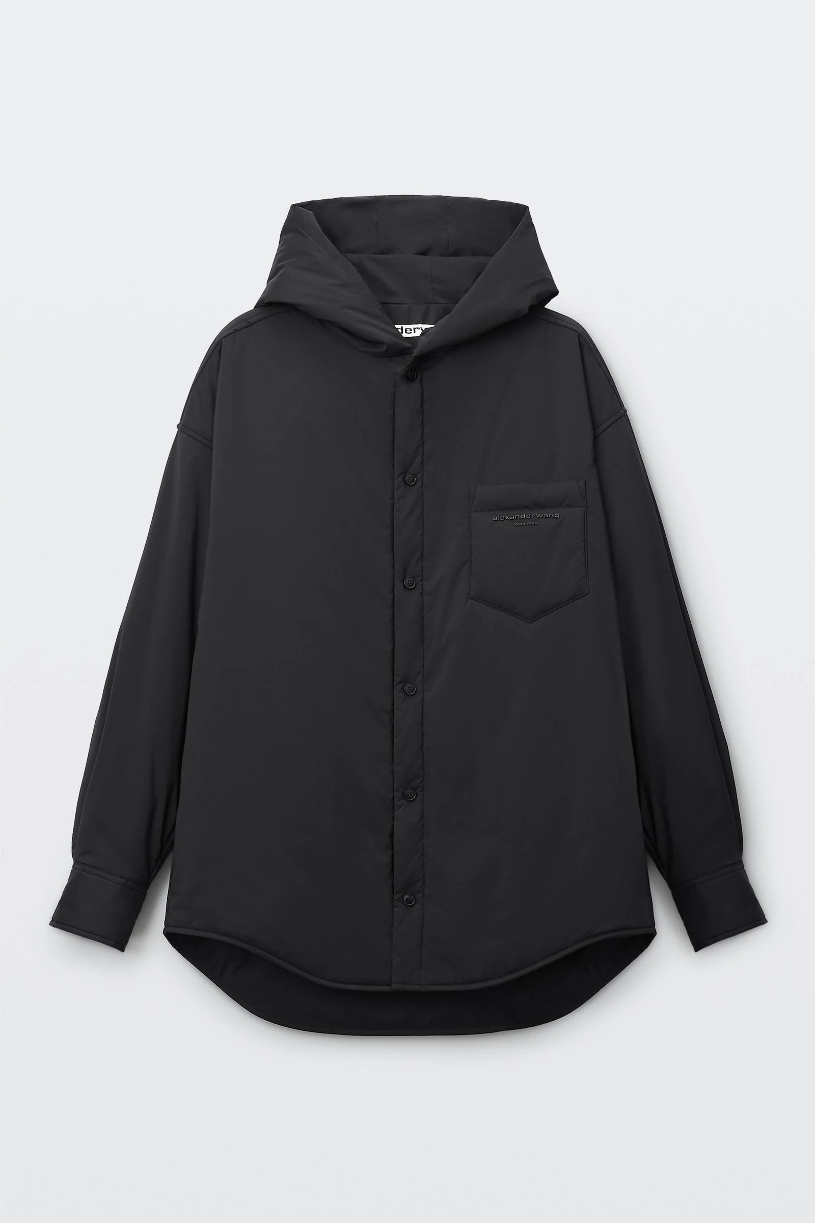 hooded lightweight puffer shirt - 1