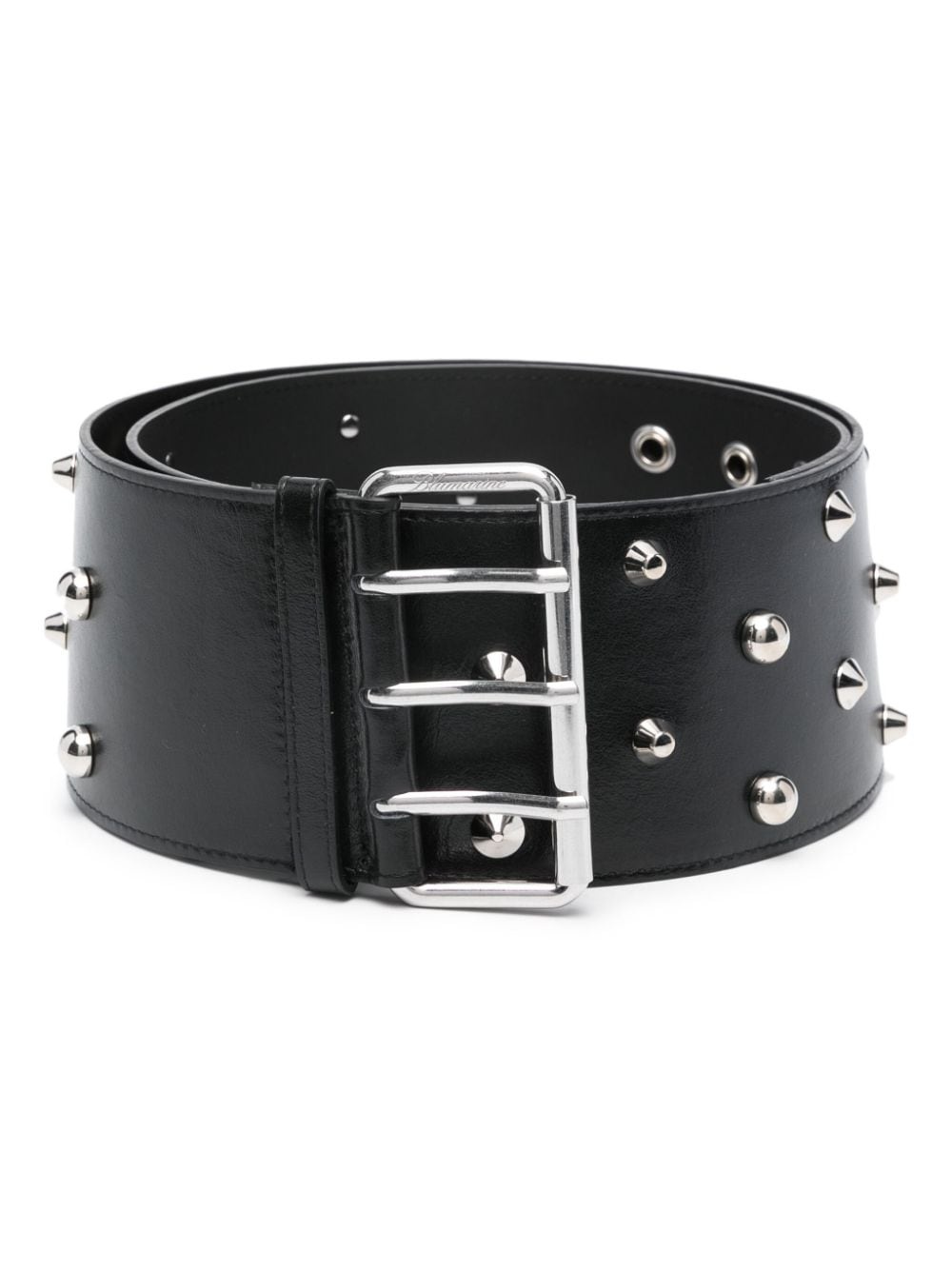 spike stud-embellished leather belt - 1