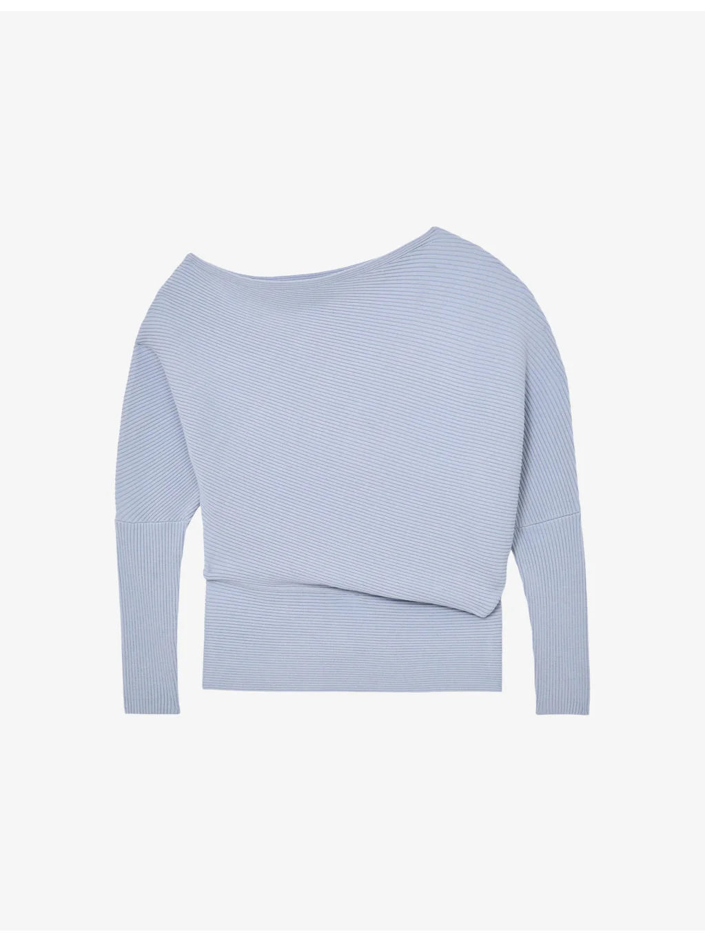 Lorna draped-neck asymmetric stretch-knit jumper - 1