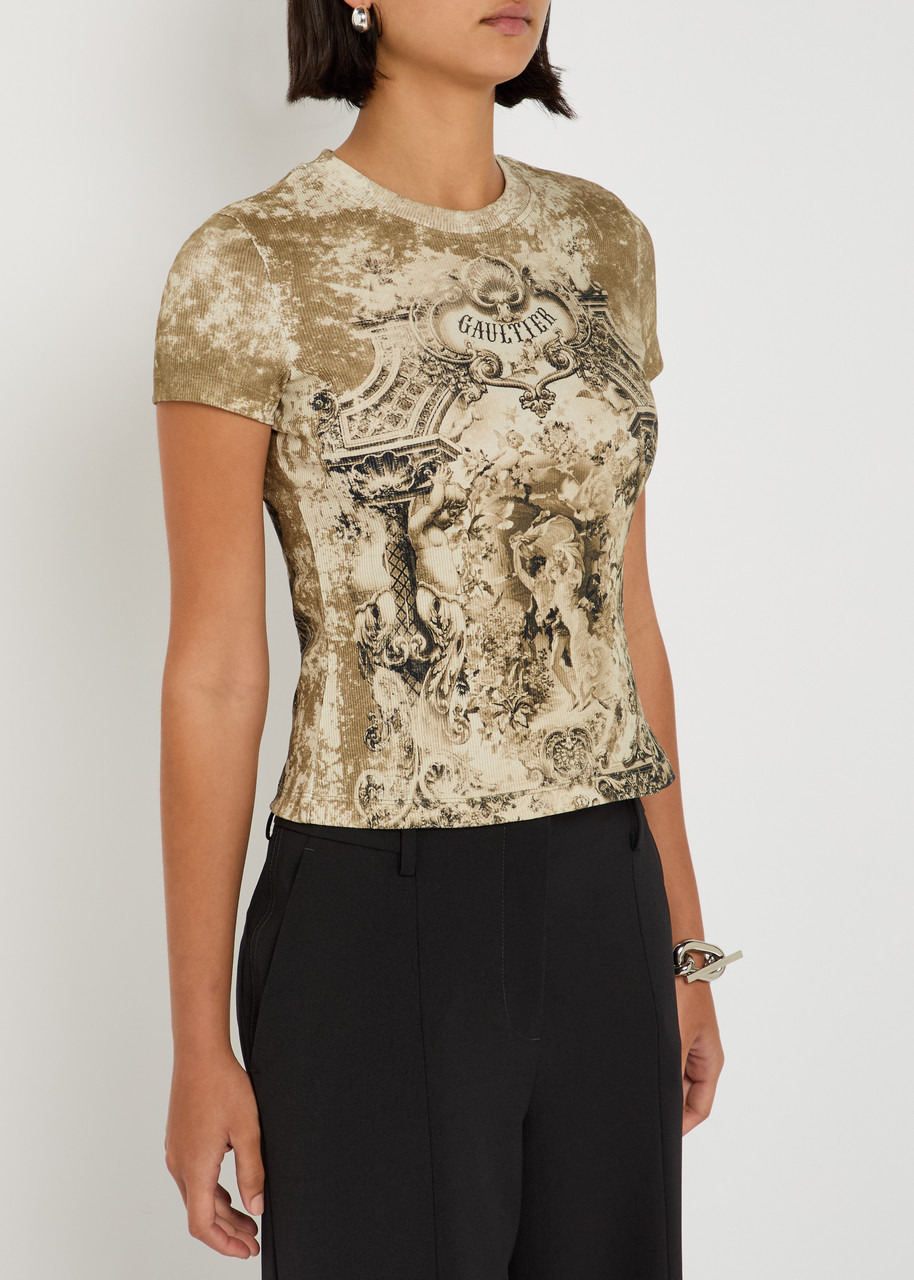 Jean Paul Gaultier Printed Ribbed Stretch-cotton T-shirt - 2