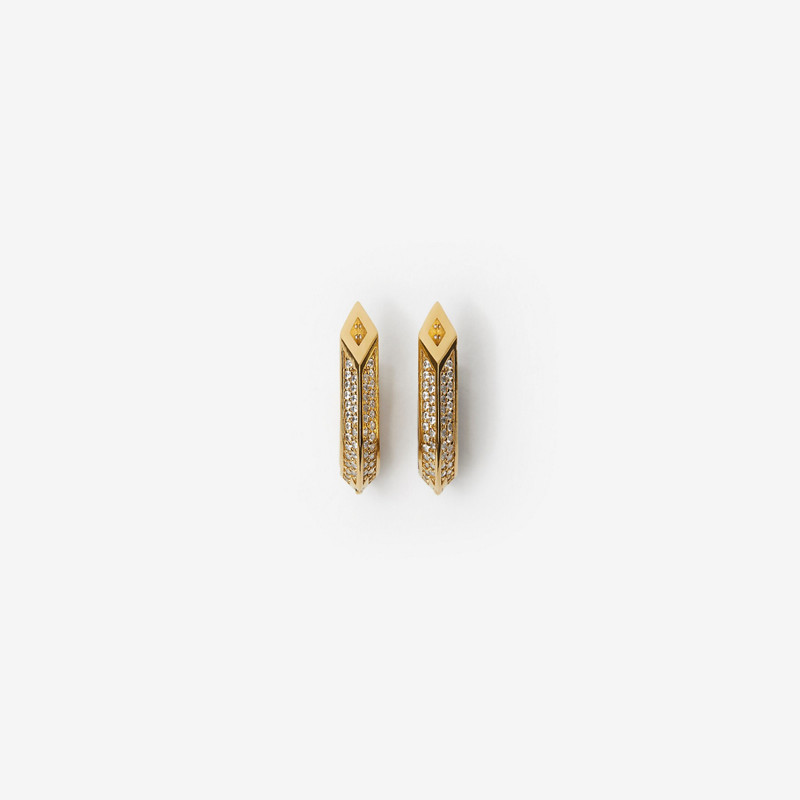 Gold-plated Pavé Hollow Spike Earrings 1