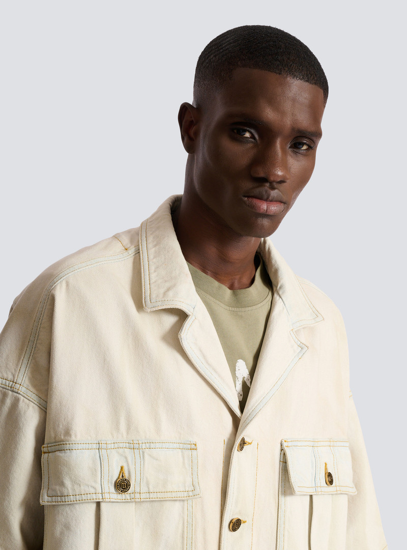 Faded denim overshirt 7