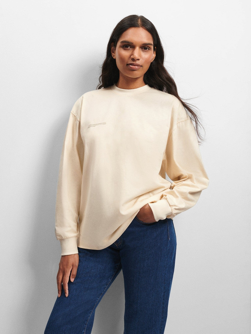 PANGAIA Womens 365 Midweight Long Sleeve T-shirt - Undyed outlook