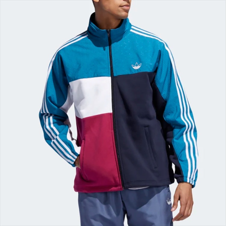 adidas originals Asymm Full-Zip Track Jacket 'Active Teal/Berry' ED5522 - 2