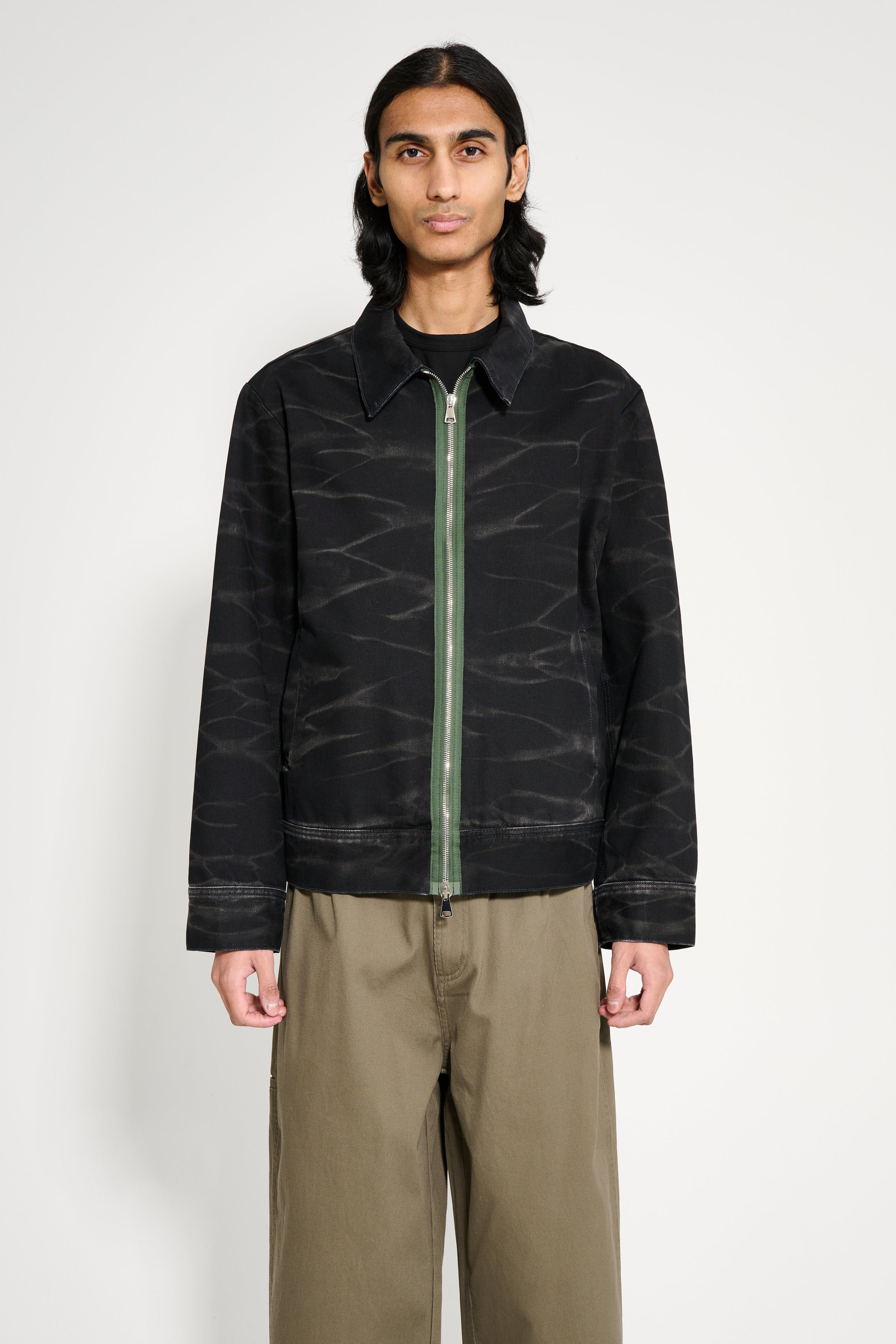 NAMACHEKO ZEBRA DENIM JACKET WASHED BLACK - 1