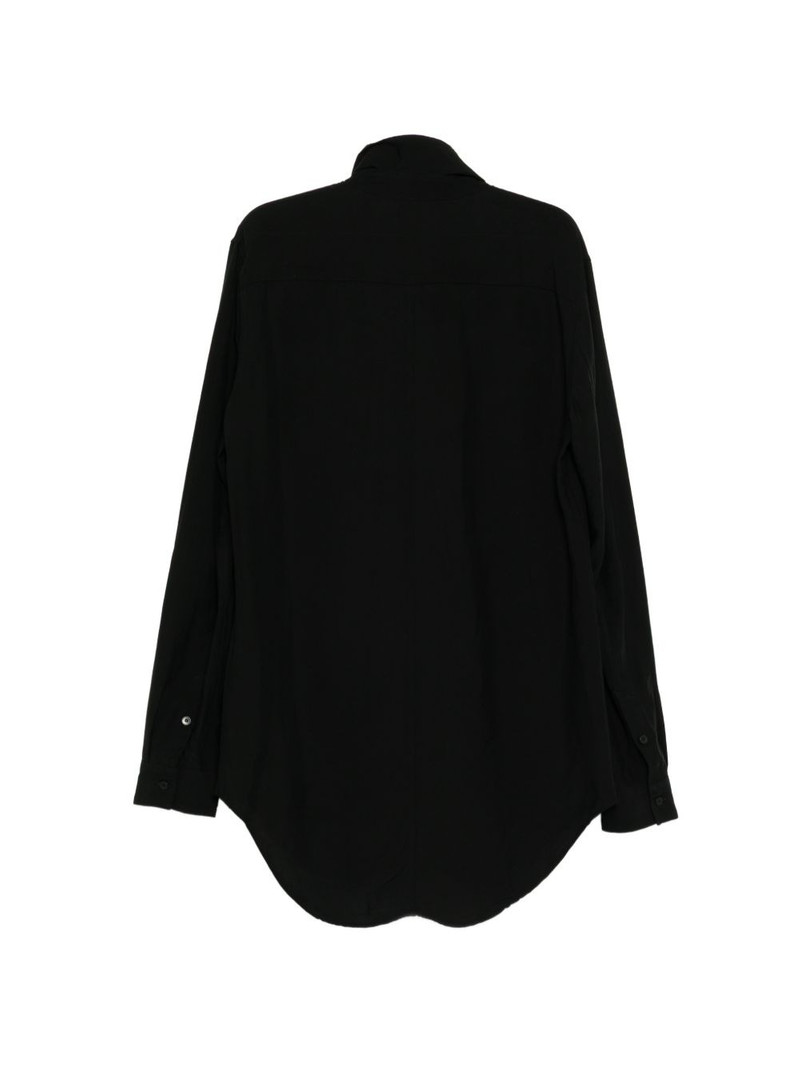 Julius high-neck curved hem shirt outlook