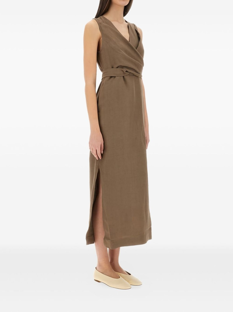 Brunello Cucinelli wrap-effect sleeveless dress outlook