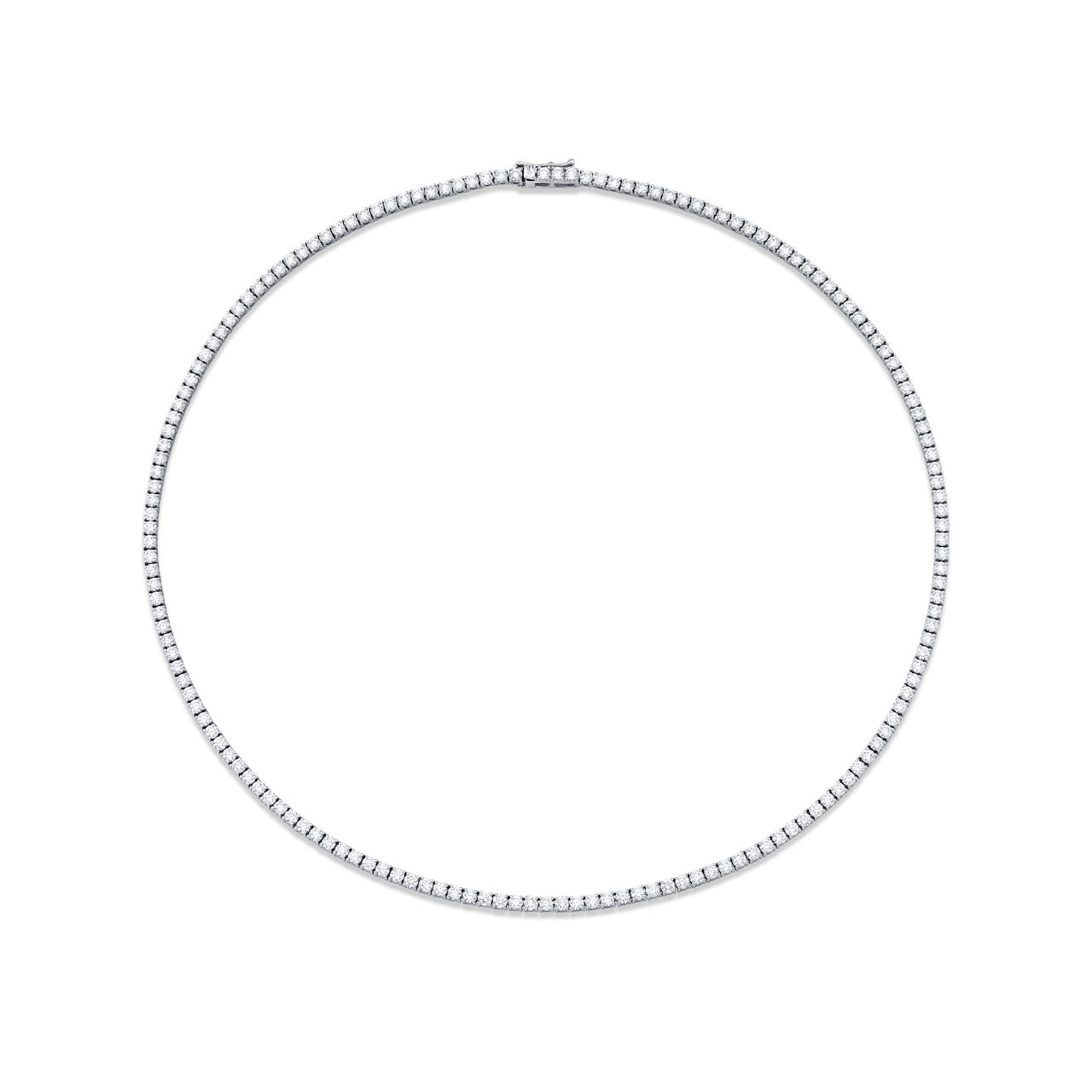 WHITE GOLD DIAMOND PAVED CHOKER 15" - 2