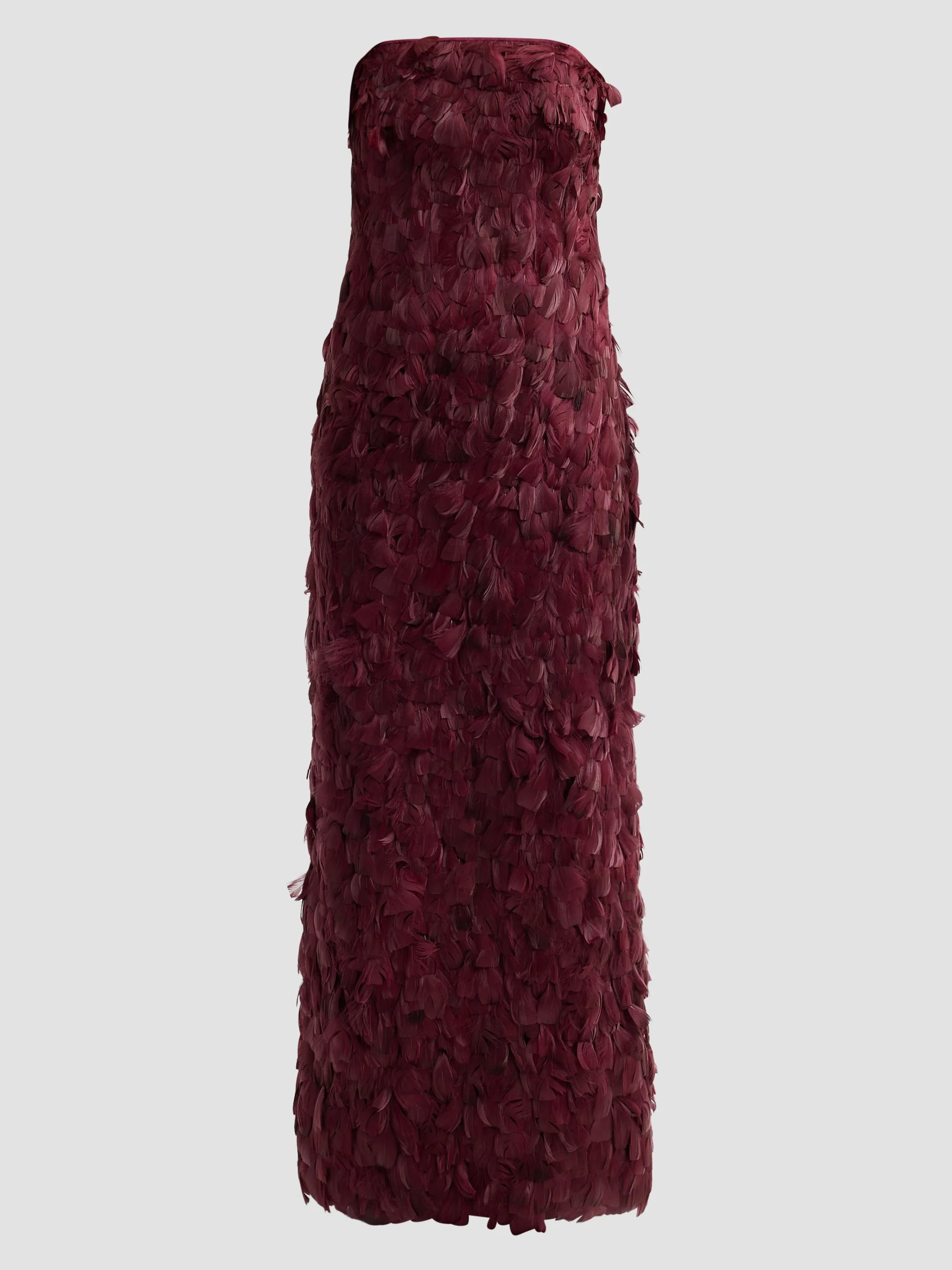 Women's Malvina Feather Strapless Gown - Fig - 1