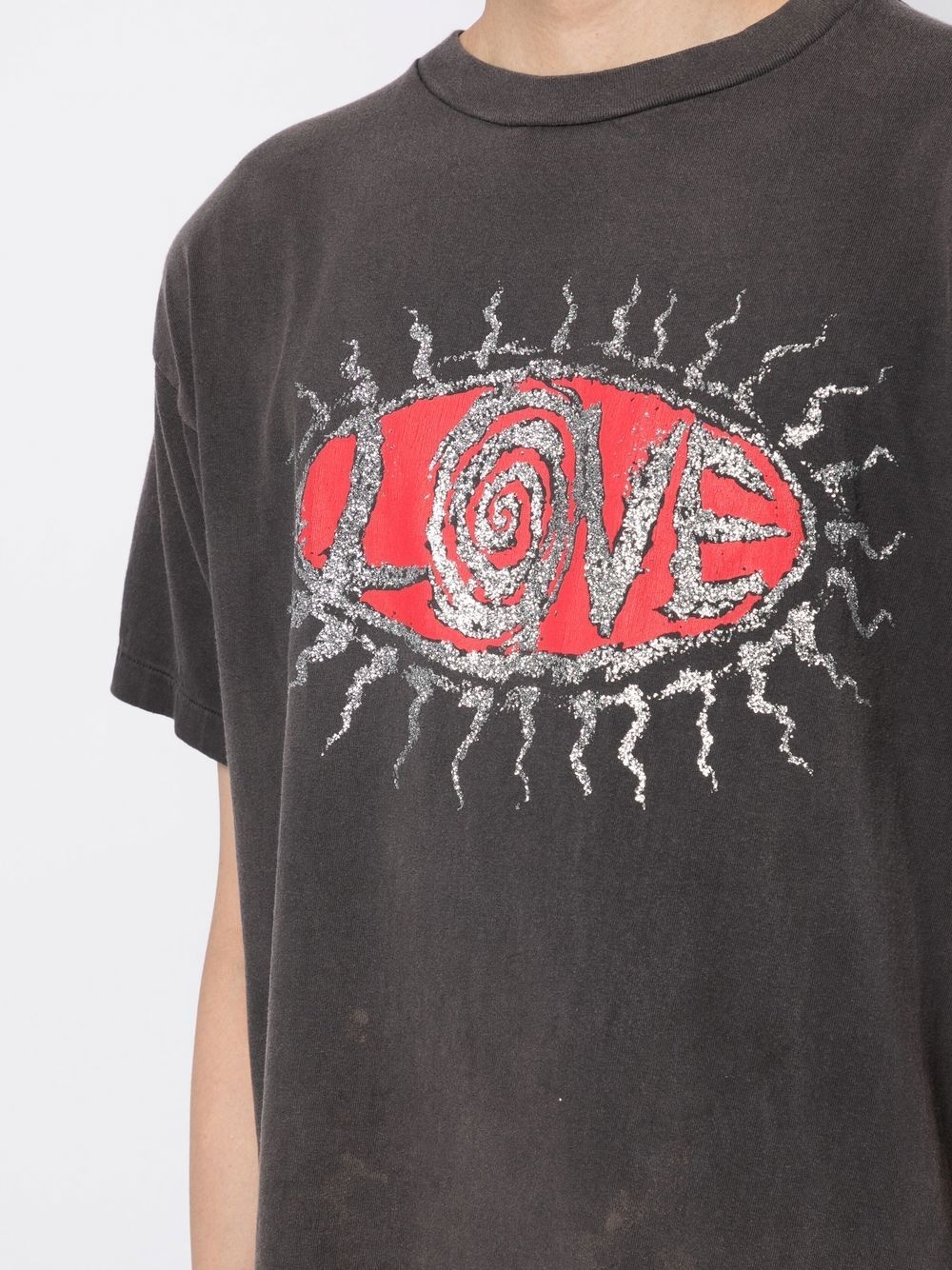 Love-print cotton T-shirt - 5