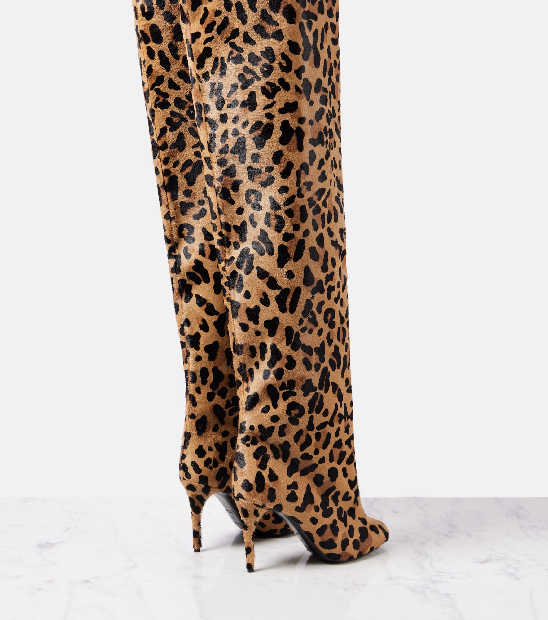 Leopard-print calf hair over-the-knee boots - 2