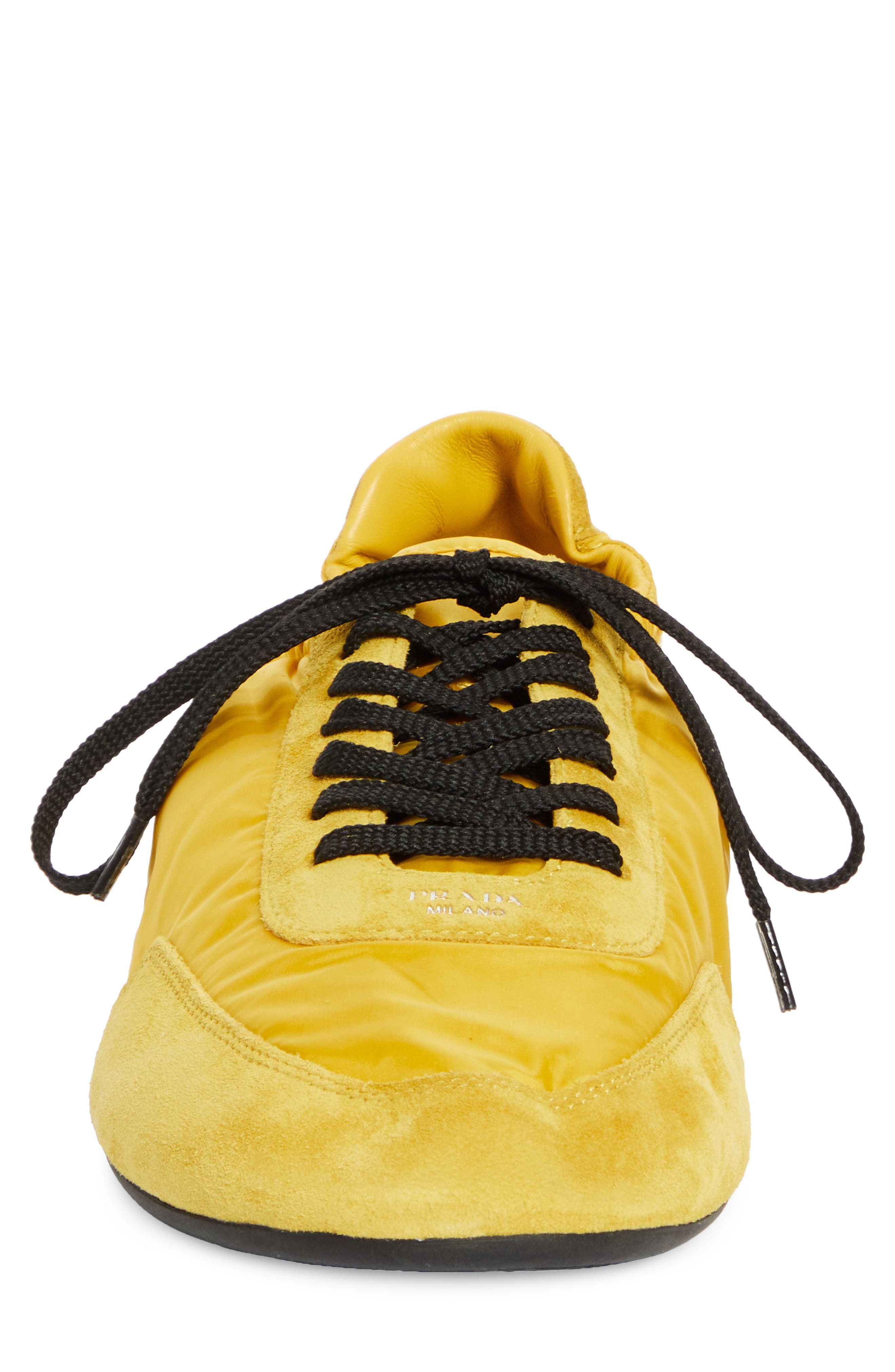 Prada Collapse Mixed Media Low Top Sneaker in Topazio at Nordstrom - 4