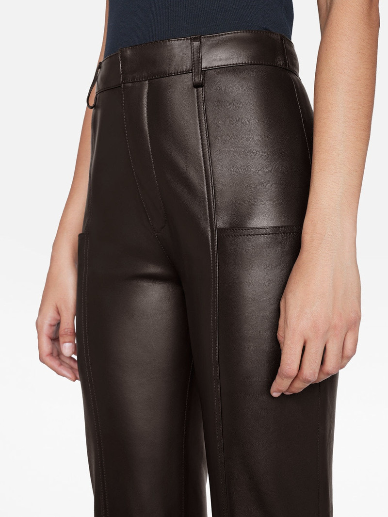 Seamed Leather Pant in Espresso 7