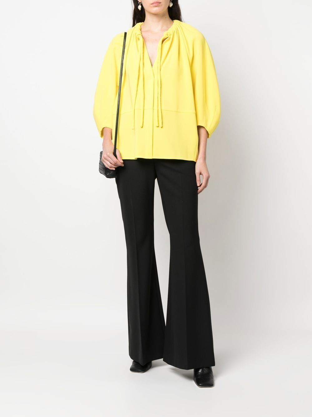gathered-detail tie-fastening blouse - 2