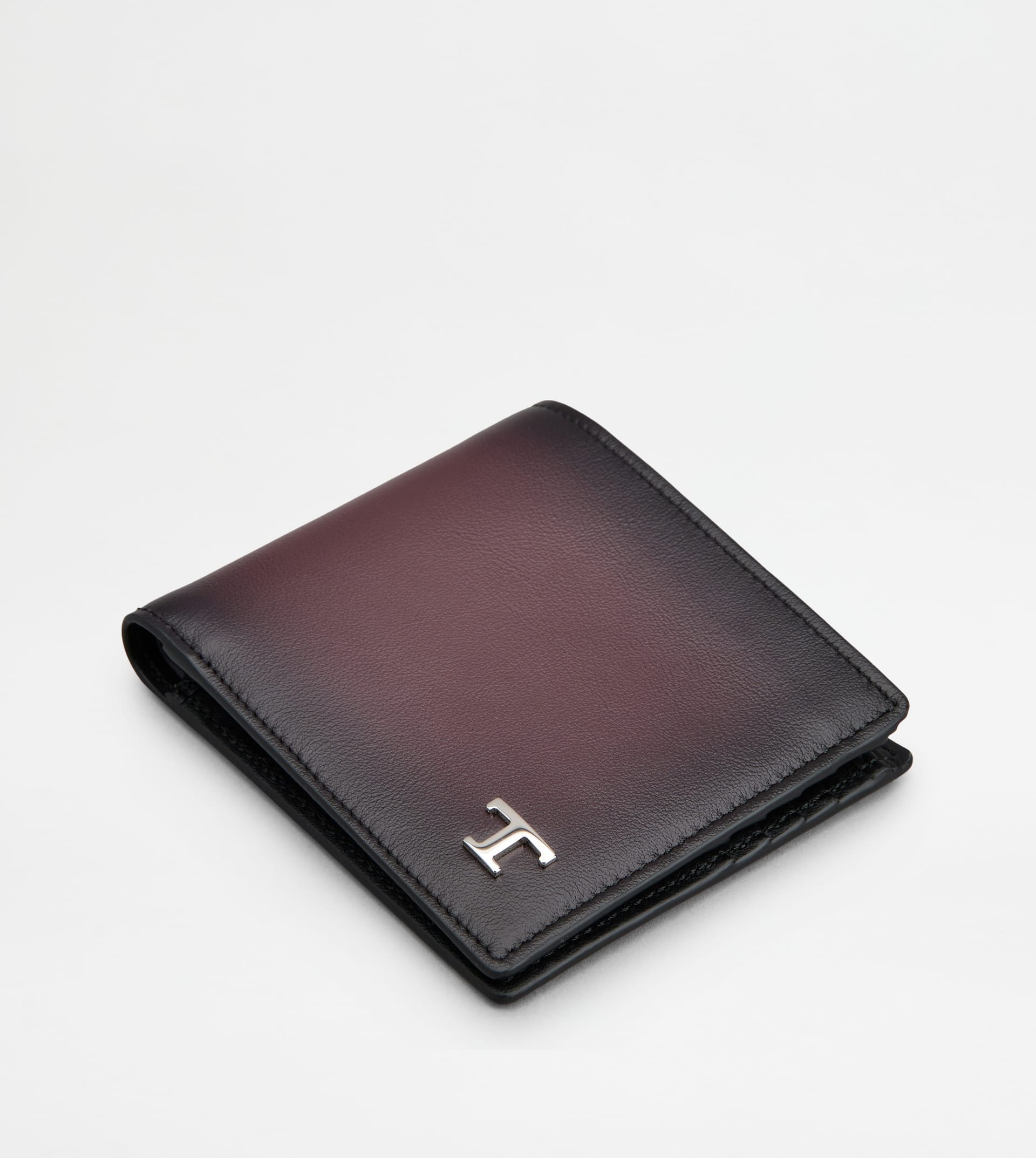 WALLET IN LEATHER - BURGUNDY, BLACK - 4