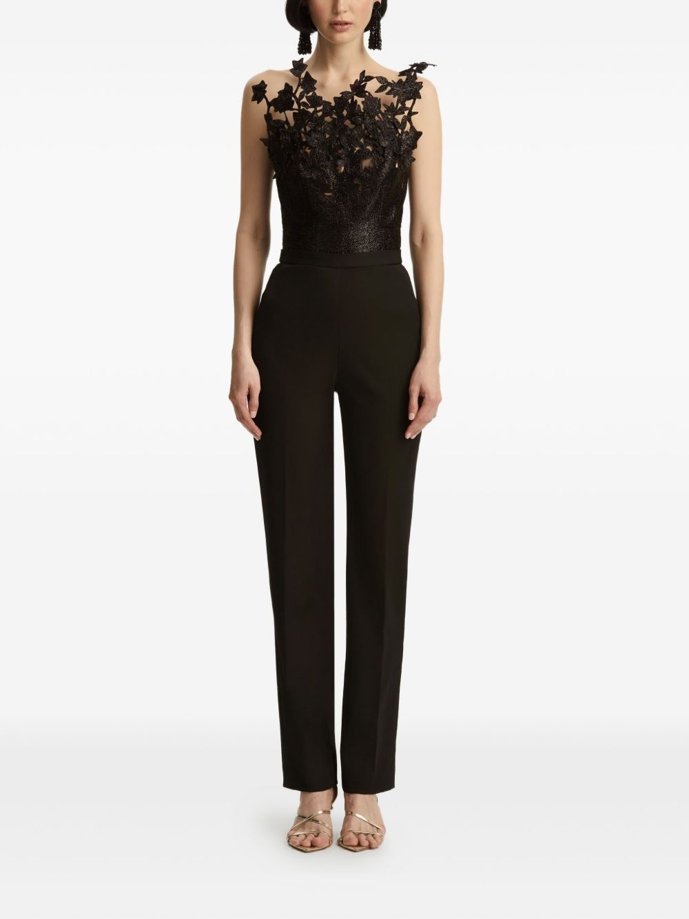 floral-embroidered jumpsuit - 2