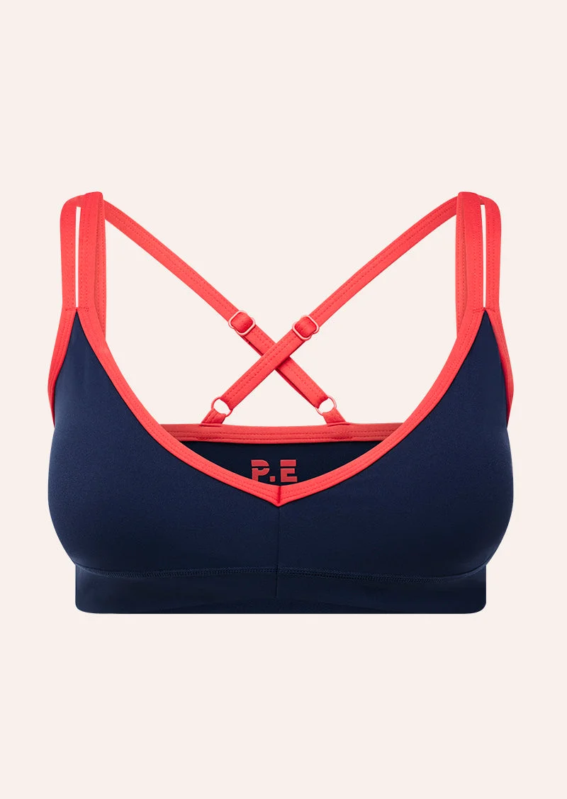 PARAMOUNT SPORTS BRA IN DARK NAVY & COLLEGE RED - 1